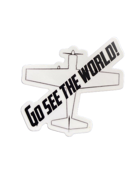 Go See The World Airplane Sticker